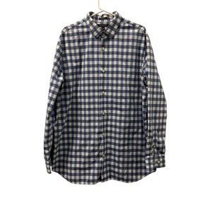 Banana Republic Navy and White Plaid Shirt